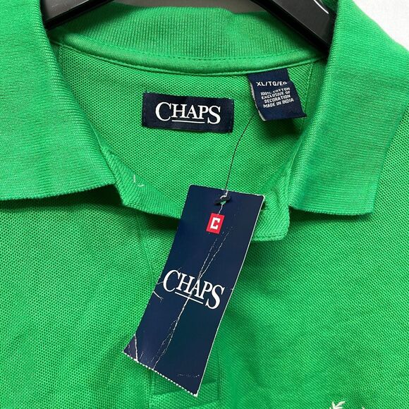 NWT Chaps Men Short Sleeve Polo Shirt Top Size XL X-Large Green B367 -25 - Picture 15 of 15